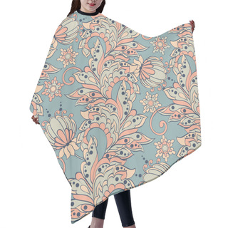 Personality  Eamless Pattern With Ethnic Flowers Hair Cutting Cape