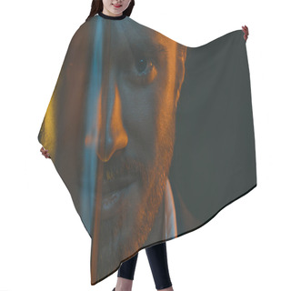 Personality  Young Man Reflected In Vinyl Record Hair Cutting Cape