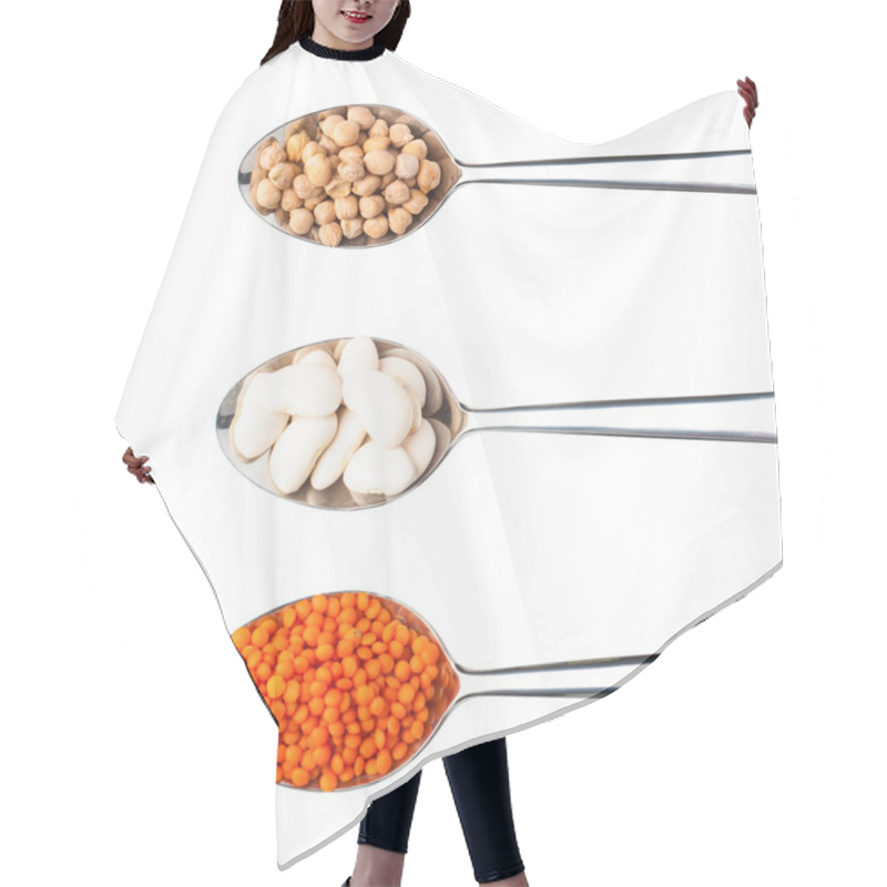 Personality  Set Beans In Metal Spoons Hair Cutting Cape