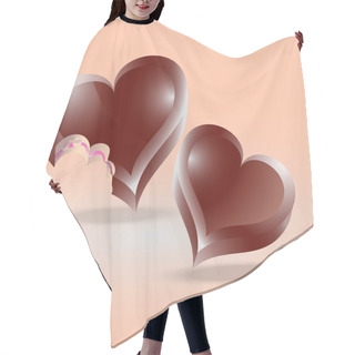 Personality  Heart Shaped Chocolate Cakes. Vector Illustration. Hair Cutting Cape