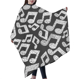 Personality  Music Notes Seamless Pattern, Musical Theme Repeating Vector Bac Hair Cutting Cape