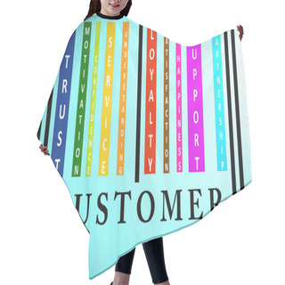 Personality  Customer Word On Colored Barcode Hair Cutting Cape