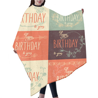 Personality  Set Happy Birthday Hand Lettering Hair Cutting Cape