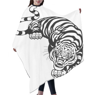 Personality  Tiger Black White Hair Cutting Cape