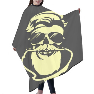 Personality  Skull With Beard In Sunglasses Hair Cutting Cape