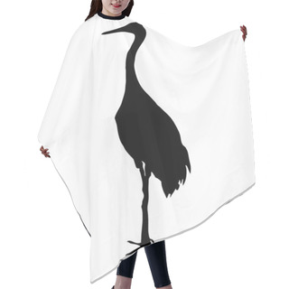 Personality  Crane Bird On The White. Hair Cutting Cape