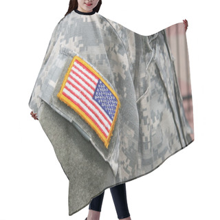 Personality  USA Flag Patch On Soldier Uniform Hair Cutting Cape