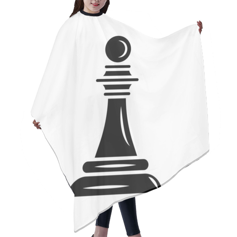 Personality  Black Pawn Chess Piece Isolated Style Icon Hair Cutting Cape