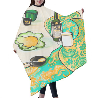 Personality  Still Life On Bright Cloth Hair Cutting Cape