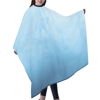 Personality  Full Frame Image Of Mixing Of Bright Pale Blue And Blue Paints Splashes In Water Hair Cutting Cape