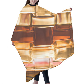 Personality  Close Up View Of Brandy In Glass On Wooden Table Hair Cutting Cape