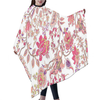 Personality  Paisley Floral Pattern. Seamless Ornamental Indian Fabric Patterns. Colorful Background Hair Cutting Cape
