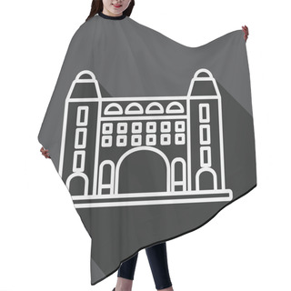 Personality  Building Flat Icon With Long Shadow, Line Icon Hair Cutting Cape