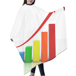 Personality  Business Graph With Red Rising Arrow Hair Cutting Cape