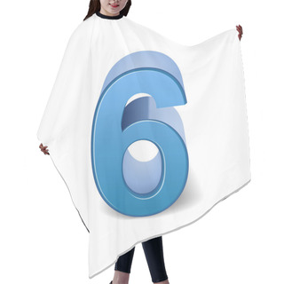 Personality  3d Shiny Blue Number 6 Hair Cutting Cape