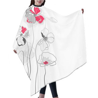Personality  Beautiful Floral Background Of Poppies Hair Cutting Cape
