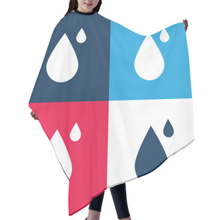 Personality  Big And Small Drops Blue And Red Four Color Minimal Icon Set Hair Cutting Cape