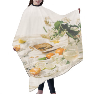 Personality  Summer Life Style Picnic With Linden  Flowers Hair Cutting Cape