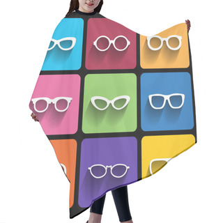 Personality  Glasses Frame Icons. Vector Illustration. Hair Cutting Cape