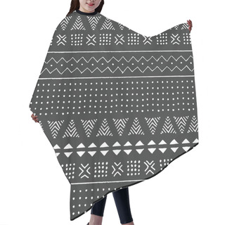Personality  Black And White Tribal Ethnic Pattern With Geometric Elements,  Hair Cutting Cape