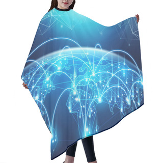 Personality  Abstract Of World Network, Internet And Global Connection Concep Hair Cutting Cape