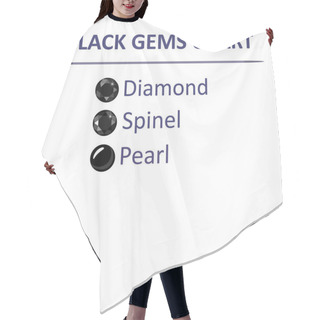 Personality  Gems Black Color Chart Hair Cutting Cape