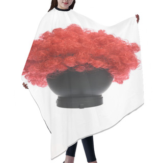 Personality  Red Curly Clown Wig Hair Cutting Cape