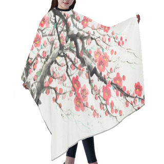 Personality  Plum Blossom Branch Hair Cutting Cape