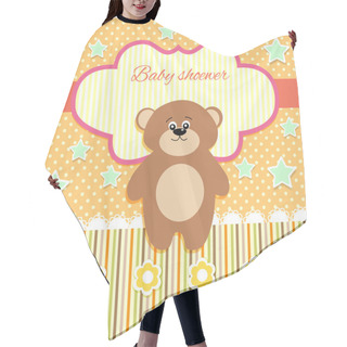 Personality  Vector Cute Background With Bear. Hair Cutting Cape
