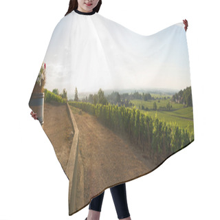 Personality  Panoramic View Of Vineyards In Burgundy, France Hair Cutting Cape