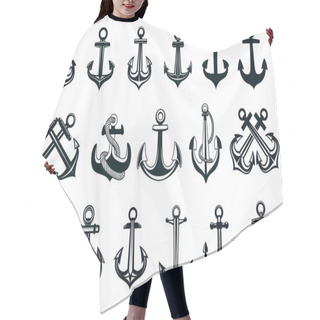 Personality  Heraldic Set Of Ships Anchor Icons Hair Cutting Cape