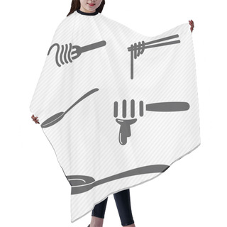 Personality  Fork And Spoon And Chopsticks Hair Cutting Cape