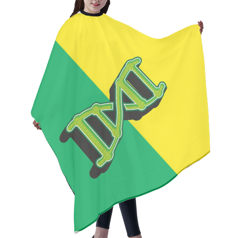 Personality  Biotech Green And Yellow Modern 3d Vector Icon Logo Hair Cutting Cape