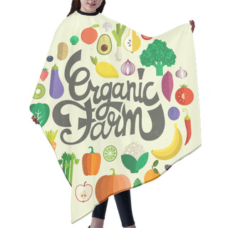 Personality  Organic Farm  Illustration. Hair Cutting Cape