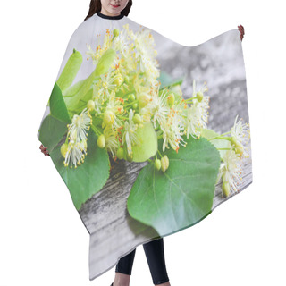 Personality  Flowers Of Linden Tree On An Old Wooden Background Hair Cutting Cape