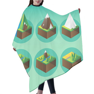 Personality  Mountain Graphic Elements. Vector Illustration. Hair Cutting Cape