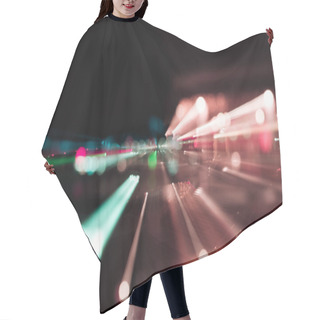 Personality  Long Exposure Of Bright Colorful Illumination At Night Hair Cutting Cape
