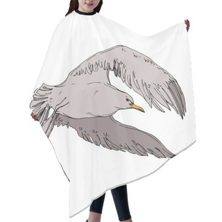 Personality  Vector Sky Bird Seagull In A Wildlife. Black And White Engraved Ink Art. Isolated Seagull Illustration Element. Hair Cutting Cape