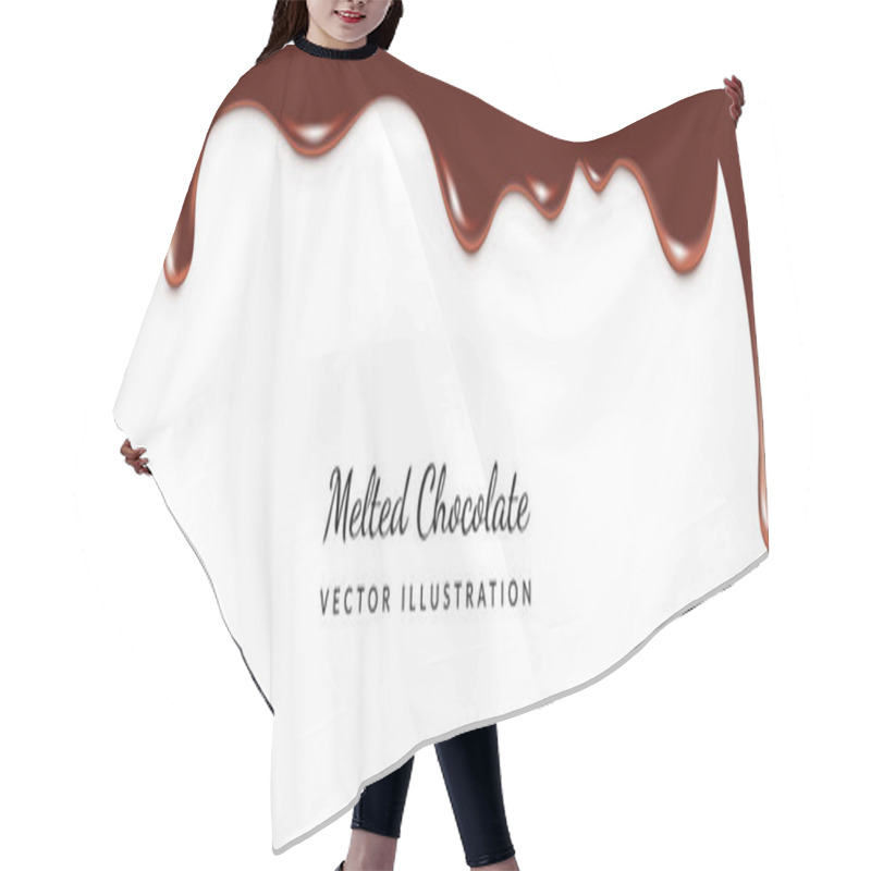 Personality  Dripping Melted Chocolates Isoalted. Realistic 3d Vector Illustration Of Liquid Chocolate Cream Or Syrup With Place For Text Hair Cutting Cape