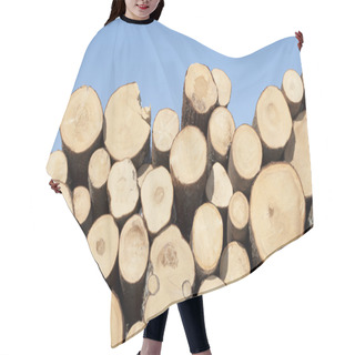 Personality  Freshly Cut Tree Logs Piled Up Hair Cutting Cape