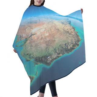 Personality  Detailed Earth. Australia And Tasmania Hair Cutting Cape