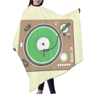 Personality  Record Player Vector Illustration Hair Cutting Cape