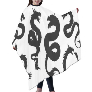 Personality  Chinese Dragon Silhouettes Hair Cutting Cape