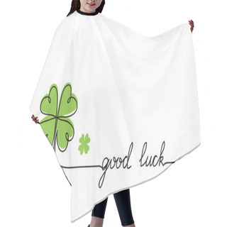 Personality  Clover Vector Sketch. Good Luck Lettering Hair Cutting Cape