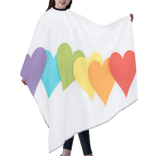 Personality  Rainbow Colored Paper Hearts On Grey Background, Lgbt Concept Hair Cutting Cape