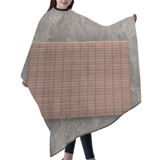 Personality  Top View Of Bamboo Mat On Dark Stone Table Hair Cutting Cape