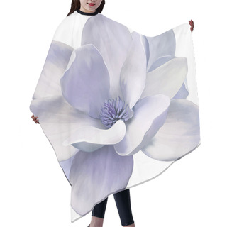Personality  Vector Illustration Of A Magnolia Flower In Blue Purple Tones Isolated On White Background Hair Cutting Cape