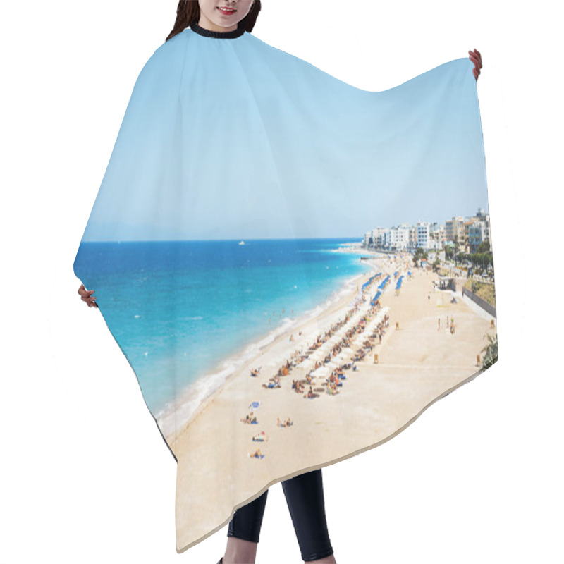 Personality  Sandy Beach Of Rhodes In Summer Hair Cutting Cape