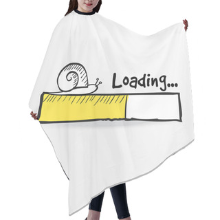 Personality  Loading Bar With A Doodle Snail, Vector Illustration Hair Cutting Cape