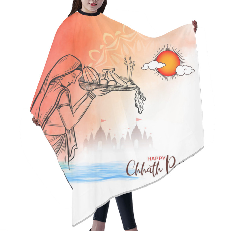 Personality  Happy Chhath Puja Indian Religious Festival Elegant Background Vector Hair Cutting Cape